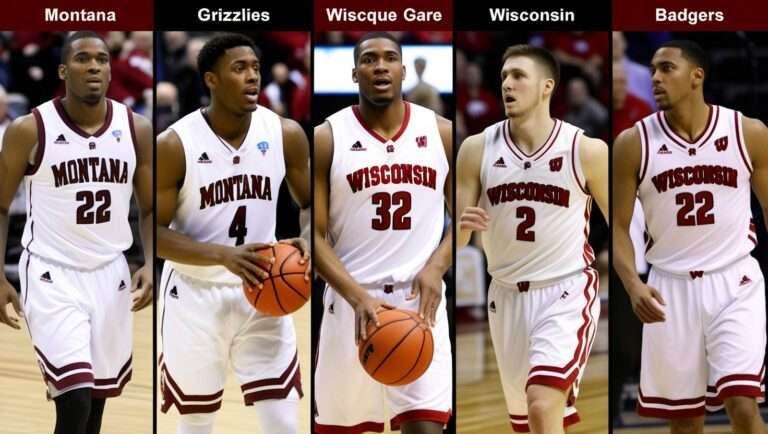 Montana Grizzlies Basketball vs Wisconsin Badgers Men's Basketball Timeline