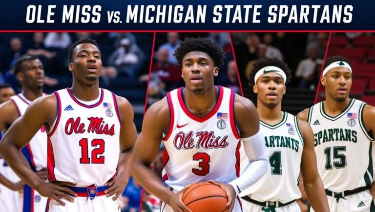 Ole Miss Basketball vs Michigan State Spartans Men's Basketball Timeline