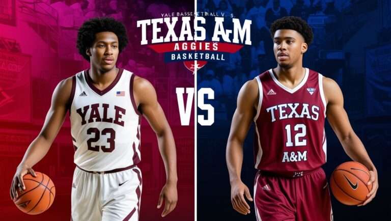 Yale Basketball vs Texas A&M Aggies Men's Basketball Timeline