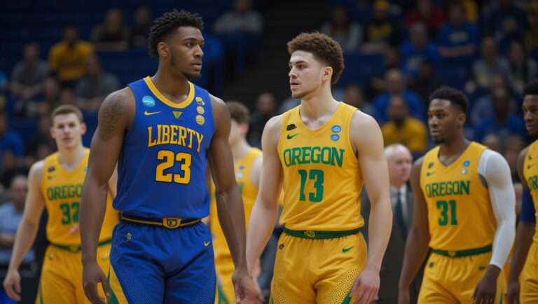 Liberty Flames Men's Basketball vs Oregon Ducks Men's Basketball Timeline