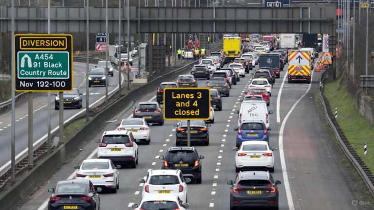 M6 Walsall Birmingham Lanes Closure
